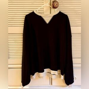 We The Free Black and White Oversized Sweatshirt, Small